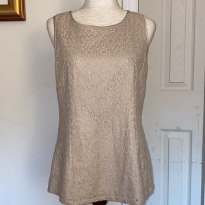 Banana Republic Cafe Latte Tan Lace Blouse